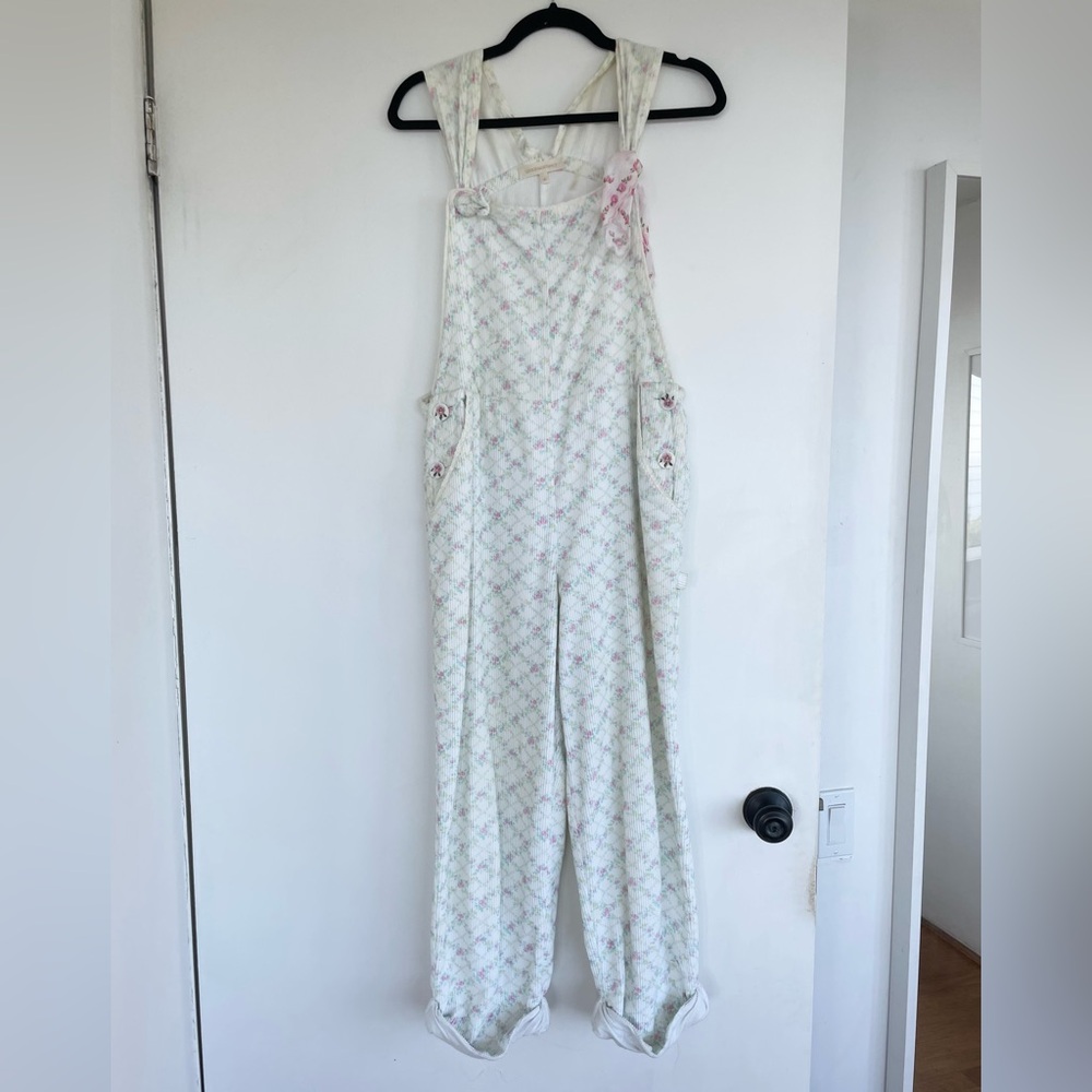 LoveShackFancy Daffy Jumpsuit. corderoy overalls